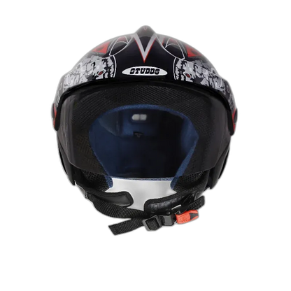 STUDDS Marshall Kids Red Black Half Face Helmet