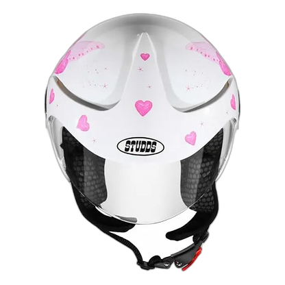 STUDDS Marshall Kids Wh Pink D Half Face Helmet