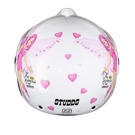 STUDDS Marshall Kids Wh Pink D Half Face Helmet