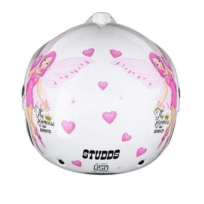 STUDDS Marshall Kids Wh Pink D Half Face Helmet