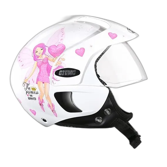 STUDDS Marshall Kids Wh Pink D Half Face Helmet