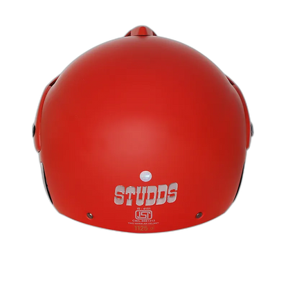 STUDDS Marshall Matt Sports Red Half Face Helmet