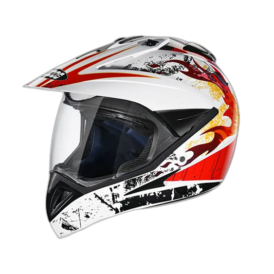 STUDDS Motocross D3 White N10 Or Off Road Helmet