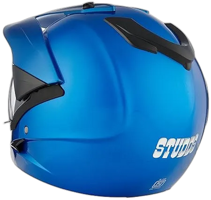 STUDDS Motocross Plain Flame Blue Or Off Road Helmet