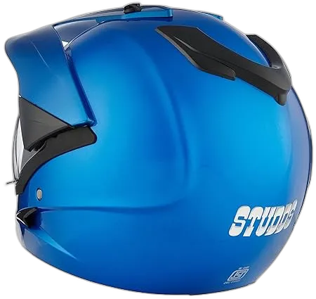 STUDDS Motocross Plain Flame Blue Or Off Road Helmet