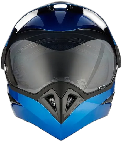 STUDDS Motocross Plain Flame Blue Or Off Road Helmet