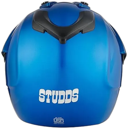 STUDDS Motocross Plain Flame Blue Or Off Road Helmet