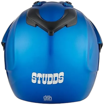 STUDDS Motocross Plain Flame Blue Off Road Helmet