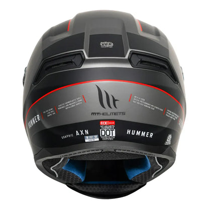 MT Helmets Mt Hummer B Axn C15 Matt Fluor Red Full Face Helmet