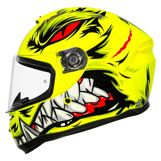 MT Helmets Mt Hummer B Lycan C3 Flour Yellow Full Face Helmet