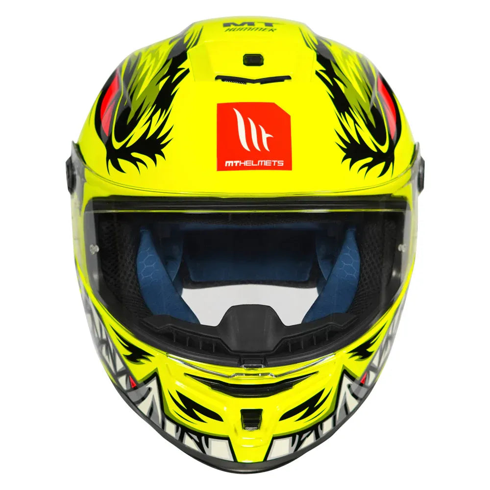 MT Helmets Mt Hummer B Lycan C3 Flour Yellow Full Face Helmet