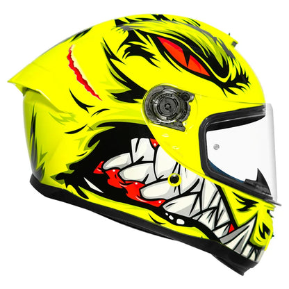 MT Helmets Mt Hummer B Lycan C3 Flour Yellow Full Face Helmet