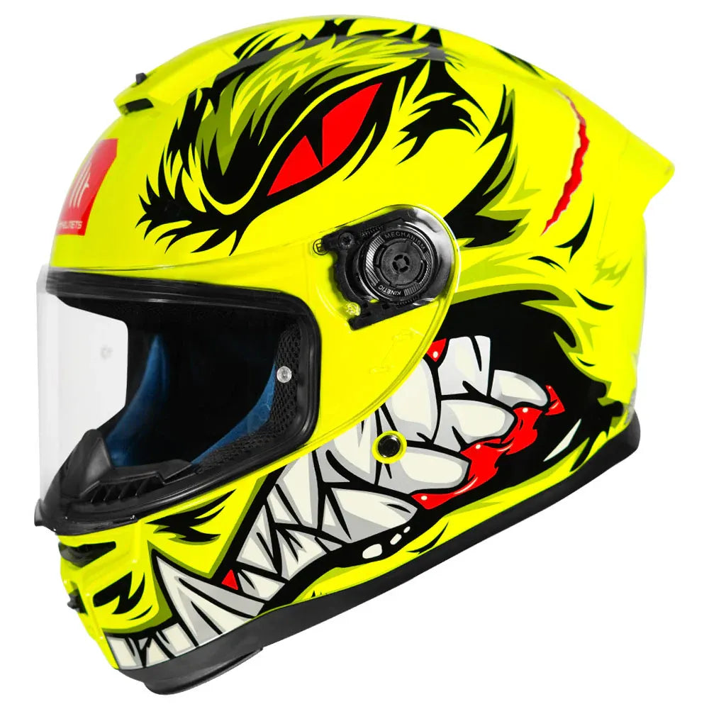 MT Helmets Mt Hummer B Lycan C3 Flour Yellow Full Face Helmet
