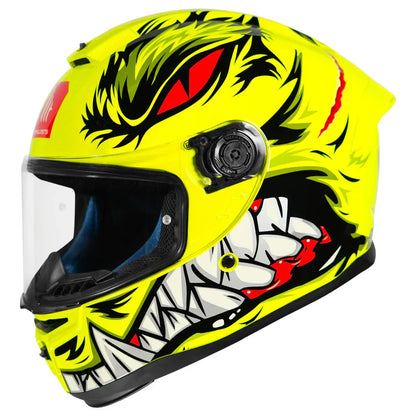 MT Helmets Mt Hummer B Lycan C3 Flour Yellow Full Face Helmet