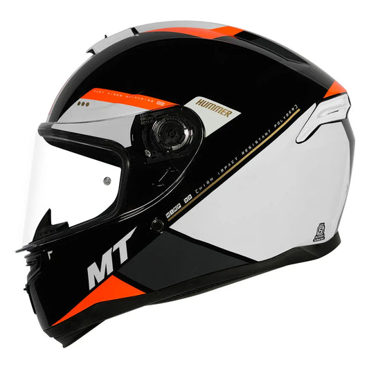 MT Helmets Mt Hummer B Mir C14 Fl Orange Full Face Helmet