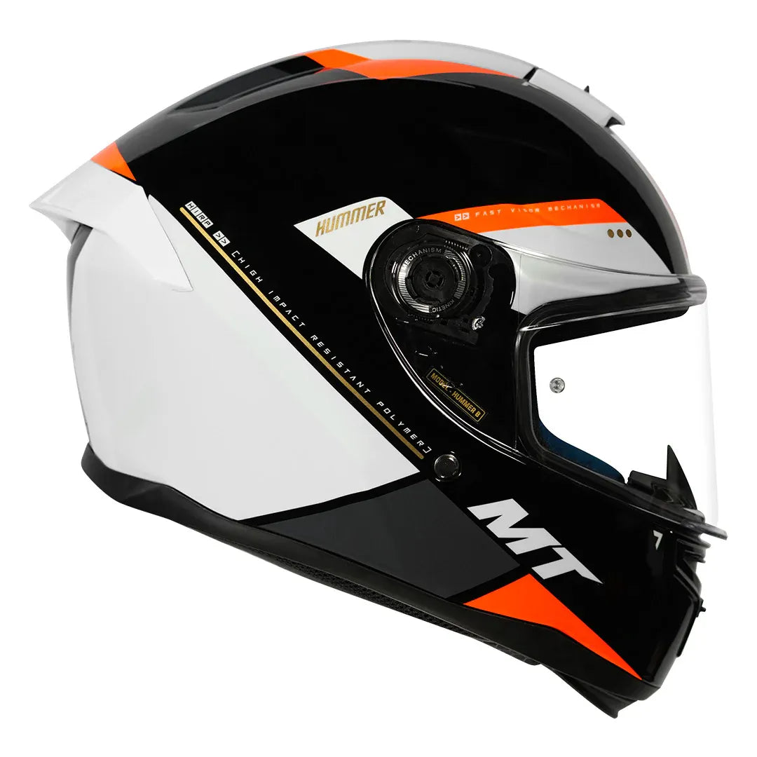 MT Helmets Mt Hummer B Mir C14 Fl Orange Full Face Helmet