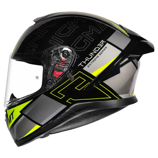 MT Helmets Mt Thunder 3 Pro Enigma B2 Yellow Full Face Helmet