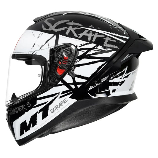 MT Helmets Mt Thunder 3 Pro Scrape B0 White Full Face Helmet