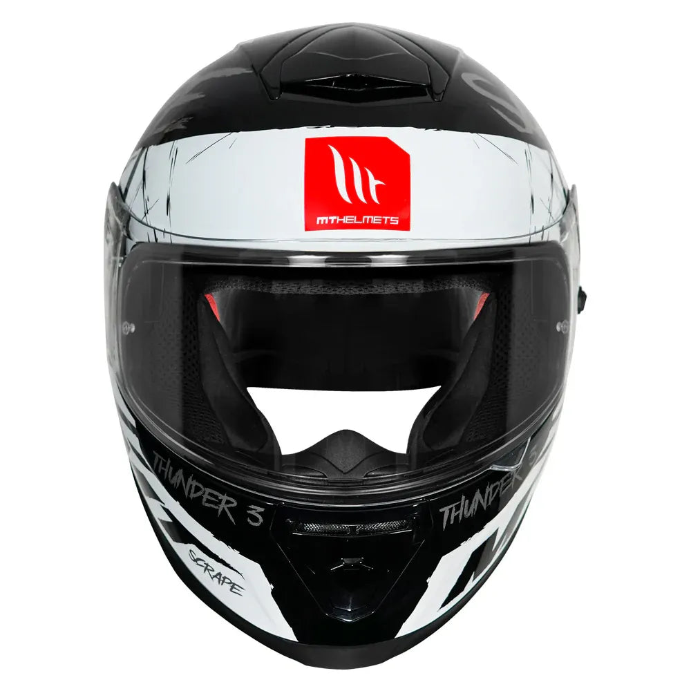 MT Helmets Mt Thunder 3 Pro Scrape B0 White Full Face Helmet
