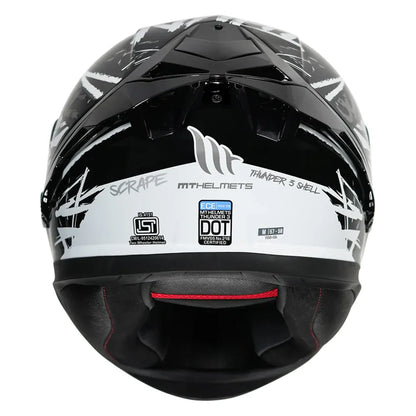 MT Helmets Mt Thunder 3 Pro Scrape B0 White Full Face Helmet