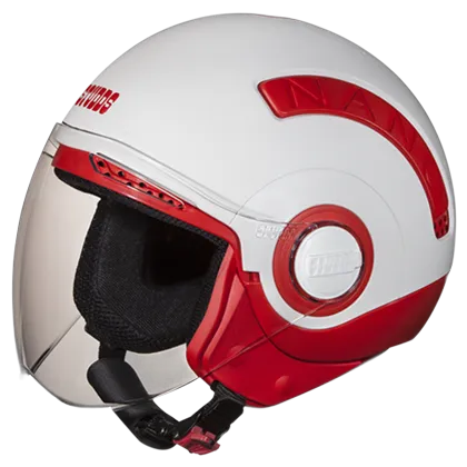 STUDDS Nano 560 Red White Half Face Helmet