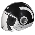 STUDDS Nano 560 White Black Half Face Helmet