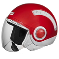 STUDDS Nano 560 White Red Half Face Helmet