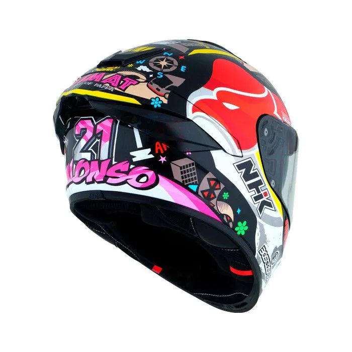 Nhk K5r Alonzo Balck Pink Full Face Helmet