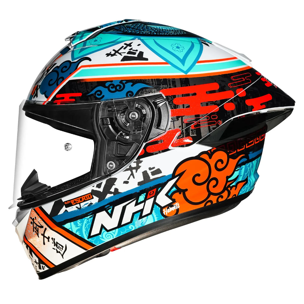 Nhk K5r Alex Escrig White Red Full Face Helmet