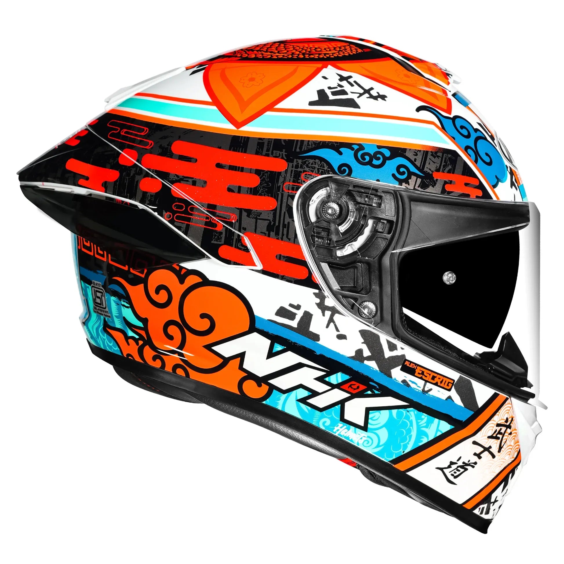 Nhk K5r Alex Escrig White Red Full Face Helmet