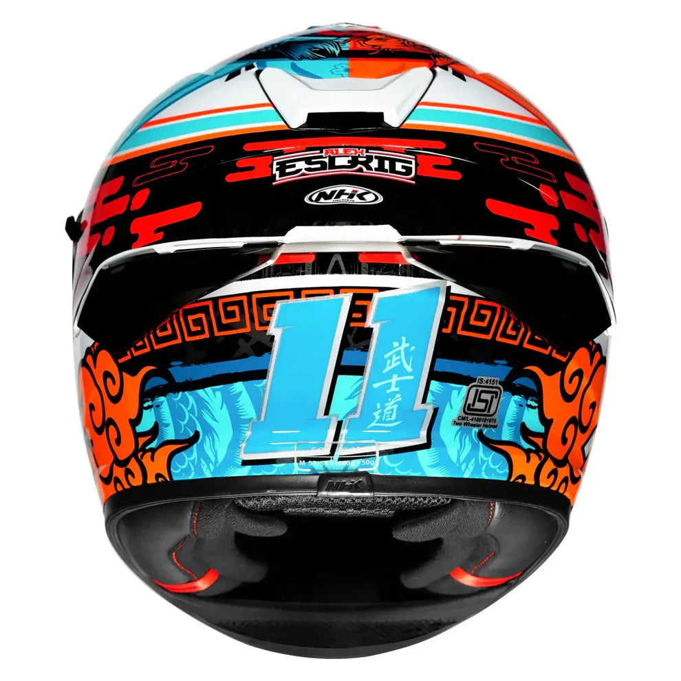 Nhk K5r Alex Escrig White Red Full Face Helmet