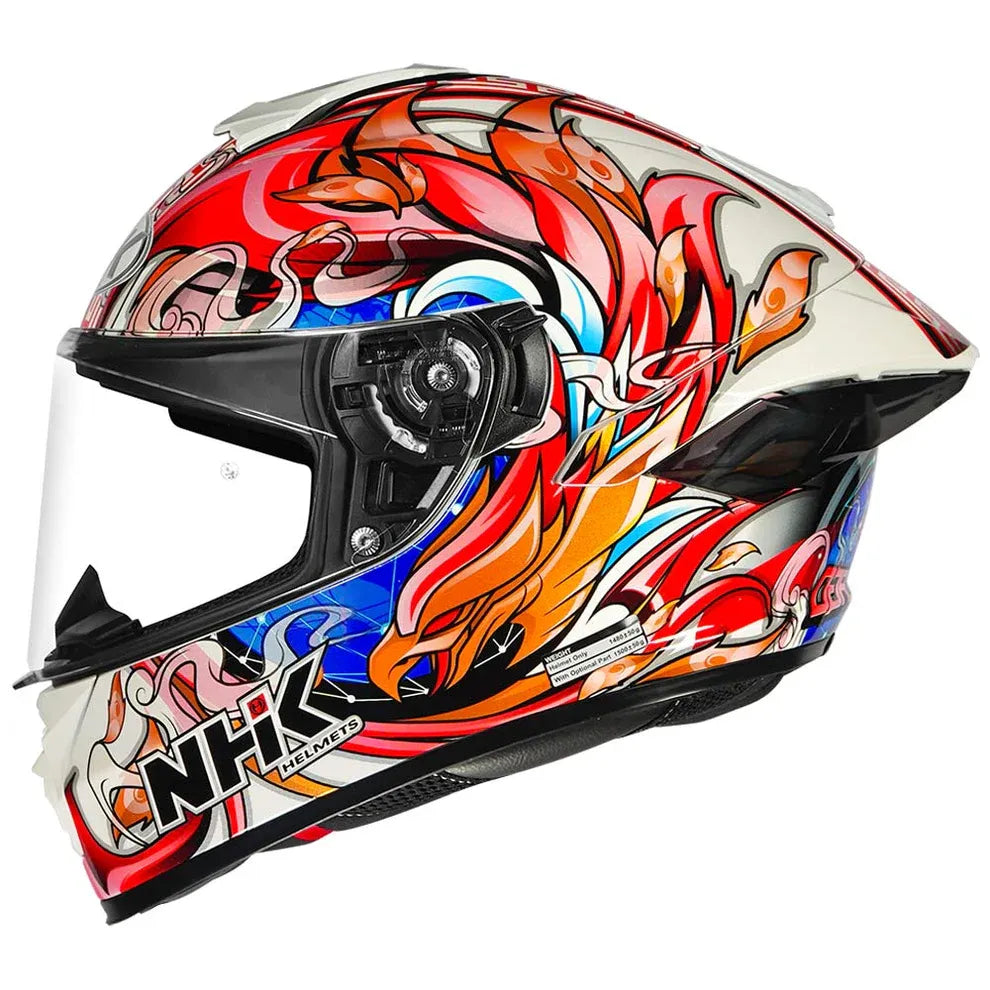 Nhk K5r Alonso Star White Full Face Helmet