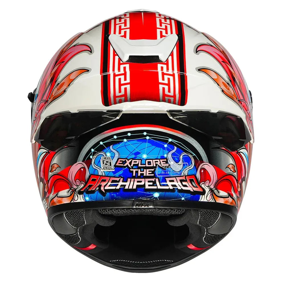 Nhk K5r Alonso Star White Full Face Helmet