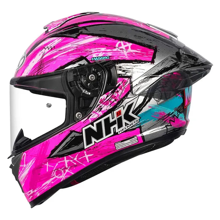 Nhk K5r Archie  Silver Pink Full Face Helmet