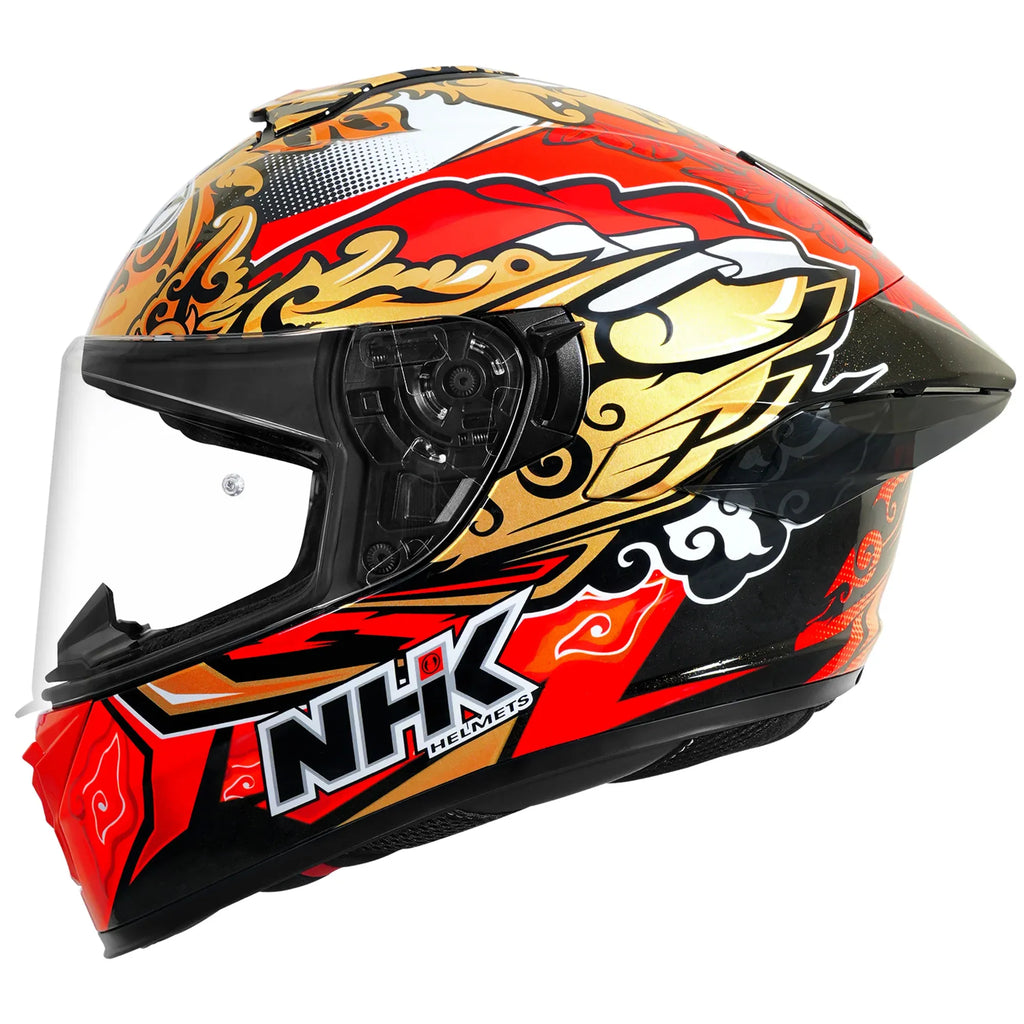Nhk K5r Ivan Ortola Black Gold Full Face Helmet