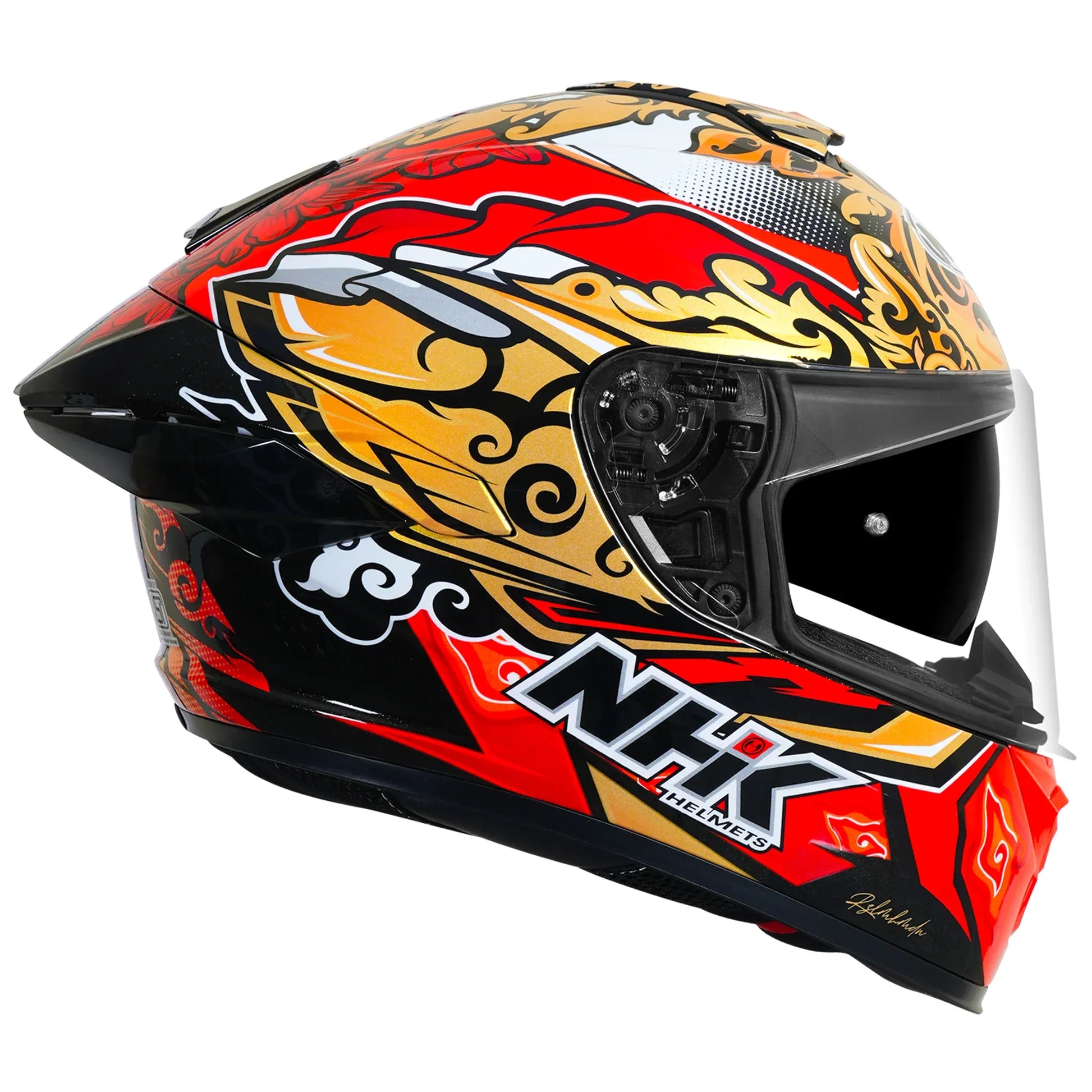 Nhk K5r Ivan Ortola Black Gold Full Face Helmet