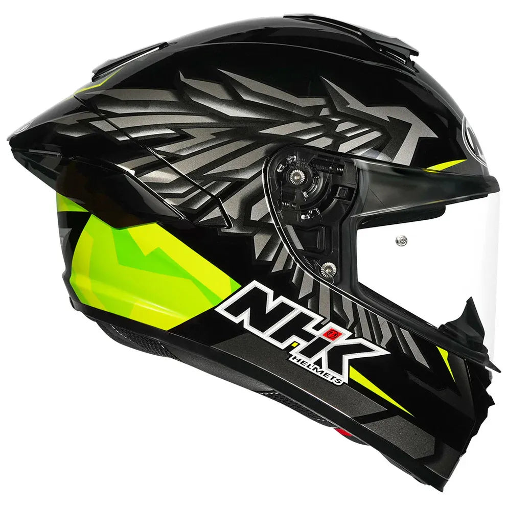 Nhk K5r Wingstar Black Yellow Glossy Fullface Helmet