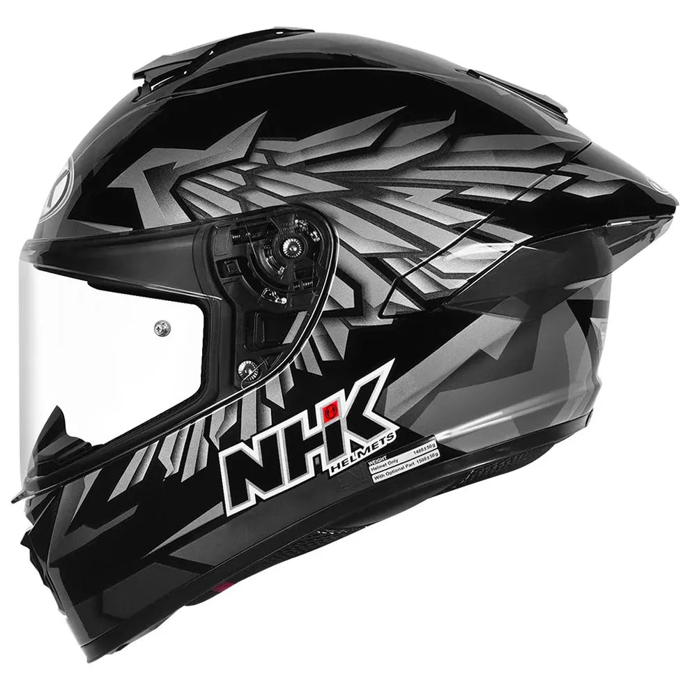 Nhk K5r Wingstar Grey Black Full Face Helmet