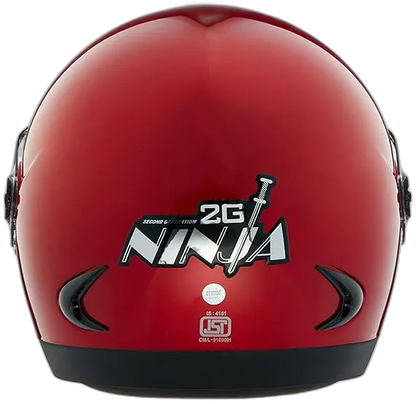 STUDDS Ninja 2G Cherry Red Fu Flip Up Helmet