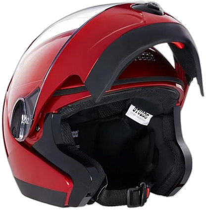 STUDDS Ninja 2G Cherry Red Fu Flip Up Helmet