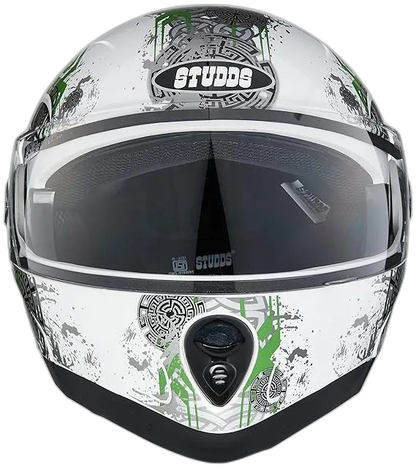 STUDDS Ninja 2G D1 White N3 Fu Flip Up Helmet