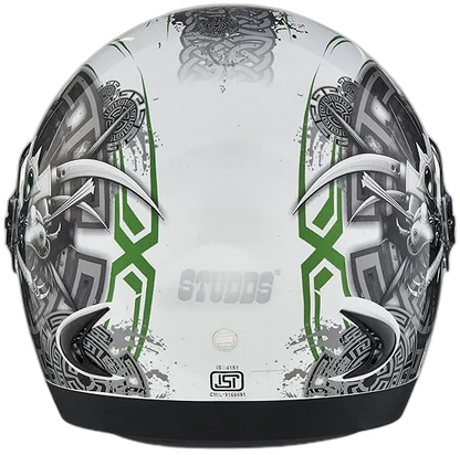 STUDDS Ninja 2G D1 White N3 Fu Flip Up Helmet