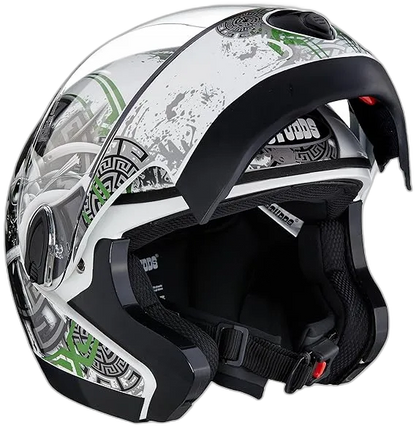 STUDDS Ninja 2G D1 White N3 Fu Flip Up Helmet