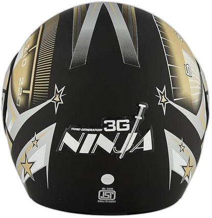 STUDDS Ninja 3G D1 Matt Black N12 Fu Flip Up Helmet