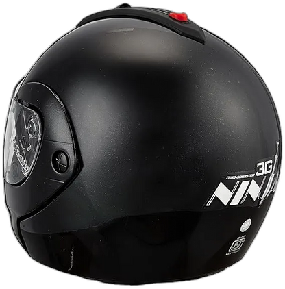STUDDS Ninja 3G Double Visor Black Fu Flip Up Helmet