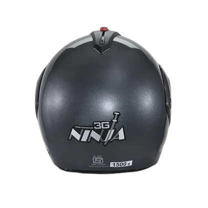 STUDDS Ninja 3G Double Visor Gun Grey Fu Flip Up Helmet