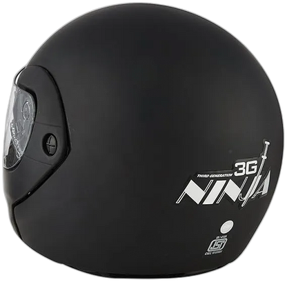 STUDDS Ninja 3G Eco Matt Black Fu Flip Up Helmet