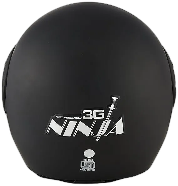 STUDDS Ninja 3G Eco Matt Black Fu Flip Up Helmet
