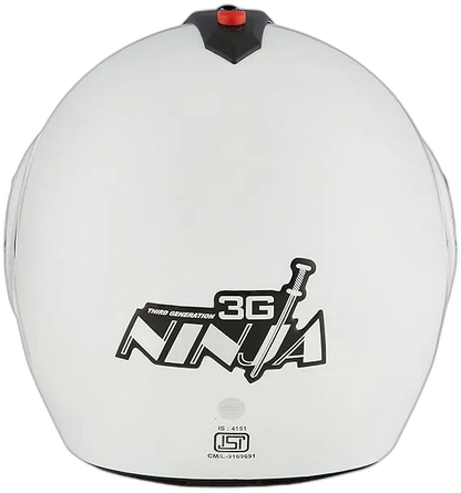 STUDDS Ninja 3G Eco White Fu Flip Up Helmet