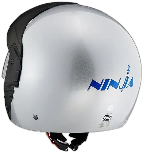 STUDDS Ninja Concept Eco Silver Grey Half Face Helmet